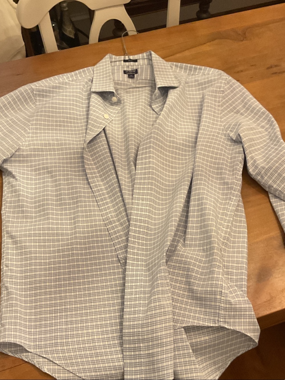 J. Crew Light Blue Checked Shirt Jacket